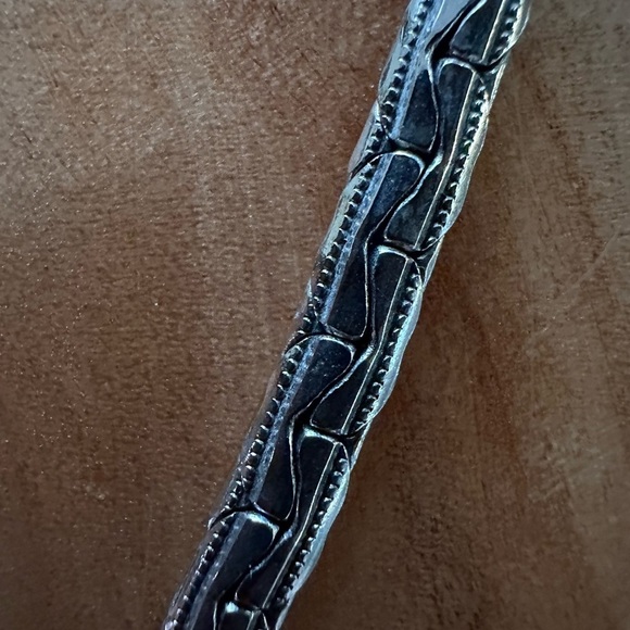 Vintage Etruscan Choker Necklace Tassel Heart Silver Tone Unsigned MCM Statement - Picture 6 of 17